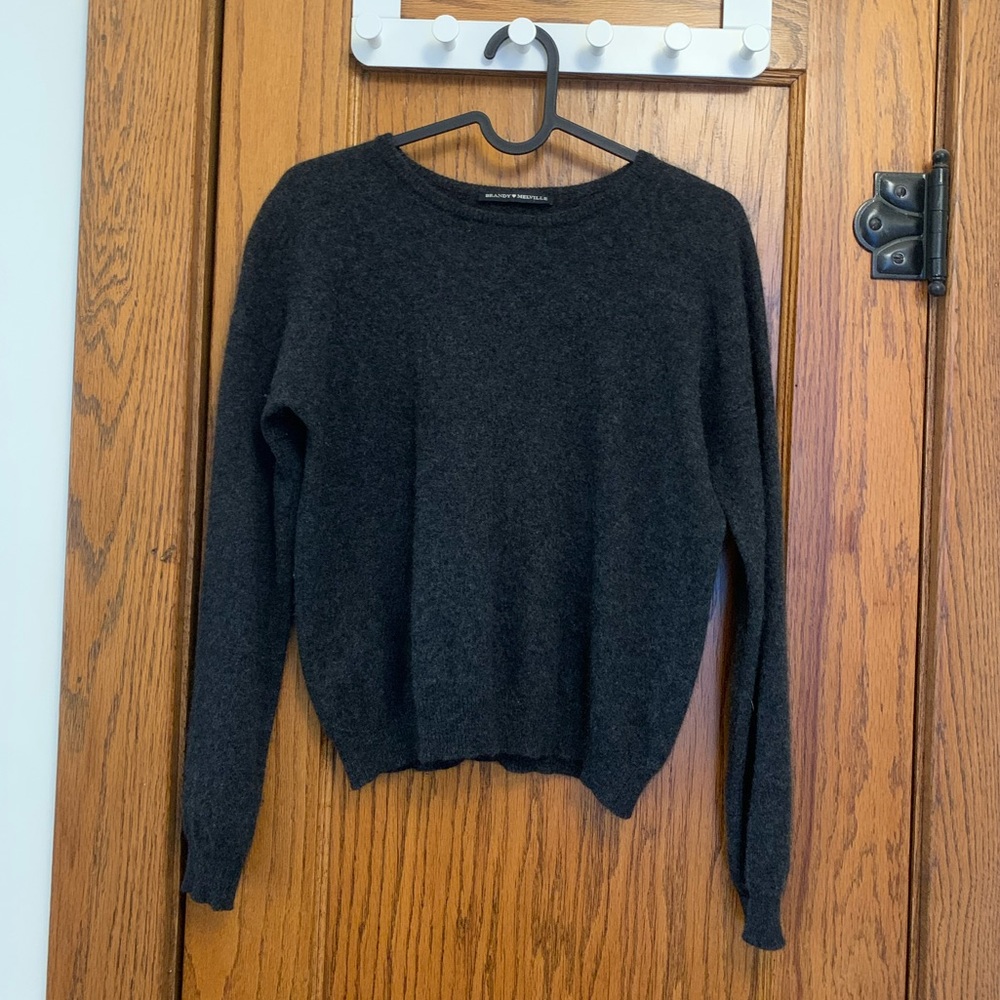 Brandy Melville Gray Cashmere Crew Sweater